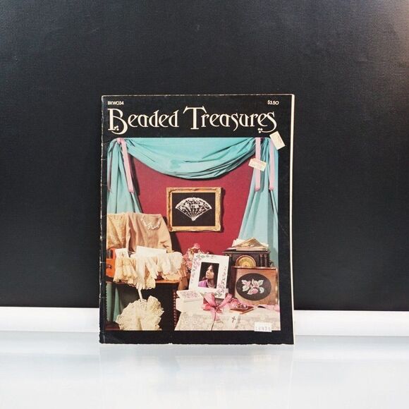 Beaded Treasures Cross Stitch Patterns Vintage 1984 Craft Library - Picture 1 of 12